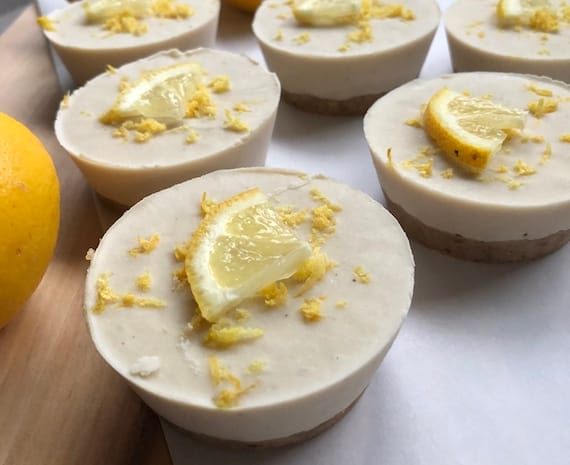vegan raw lemon cheesecake - wholesome nibbles